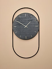 Andersen Furniture - A-Wall Clock Black with black metal ring - wall clocks - black - 6