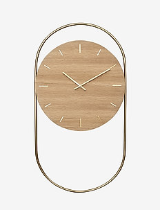 A-Wall Clock Oak with brass ring, Andersen Furniture