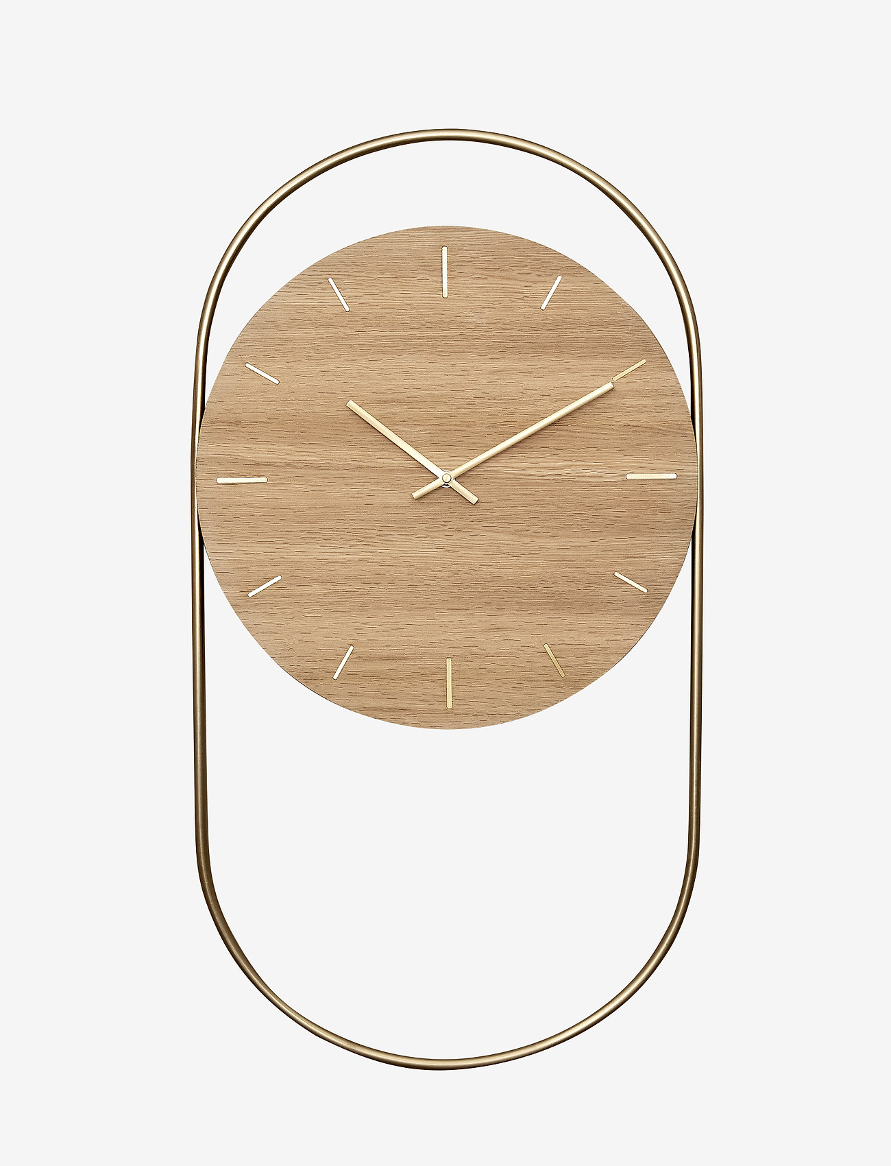 Andersen Furniture - A-Wall Clock Oak with brass ring - wall clocks - no color - 0