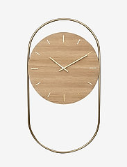A-Wall Clock Oak with brass ring - NO COLOR