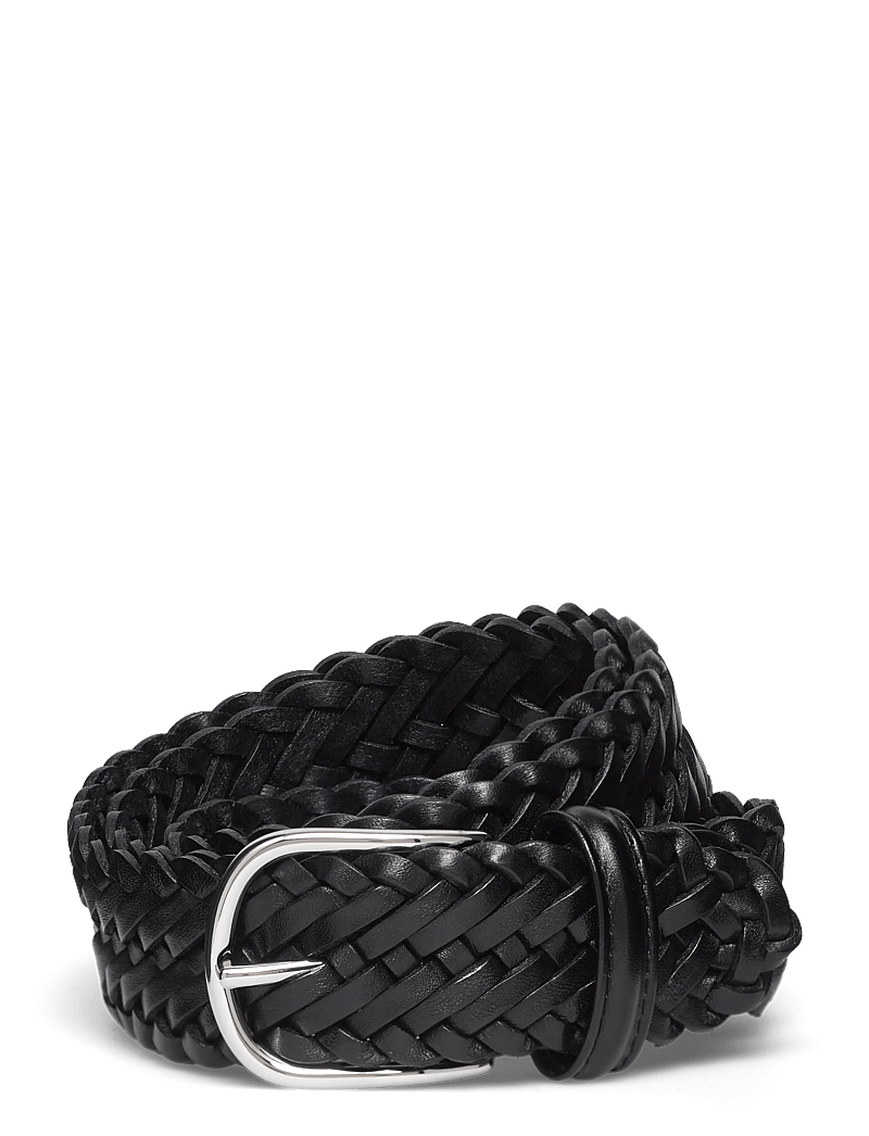 Anderson's - classic woven leather belt - skärp - black - 0