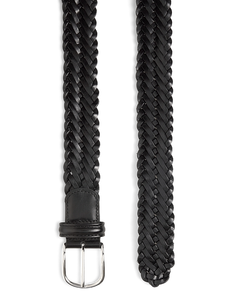 Anderson's - classic woven leather belt - skärp - black - 1