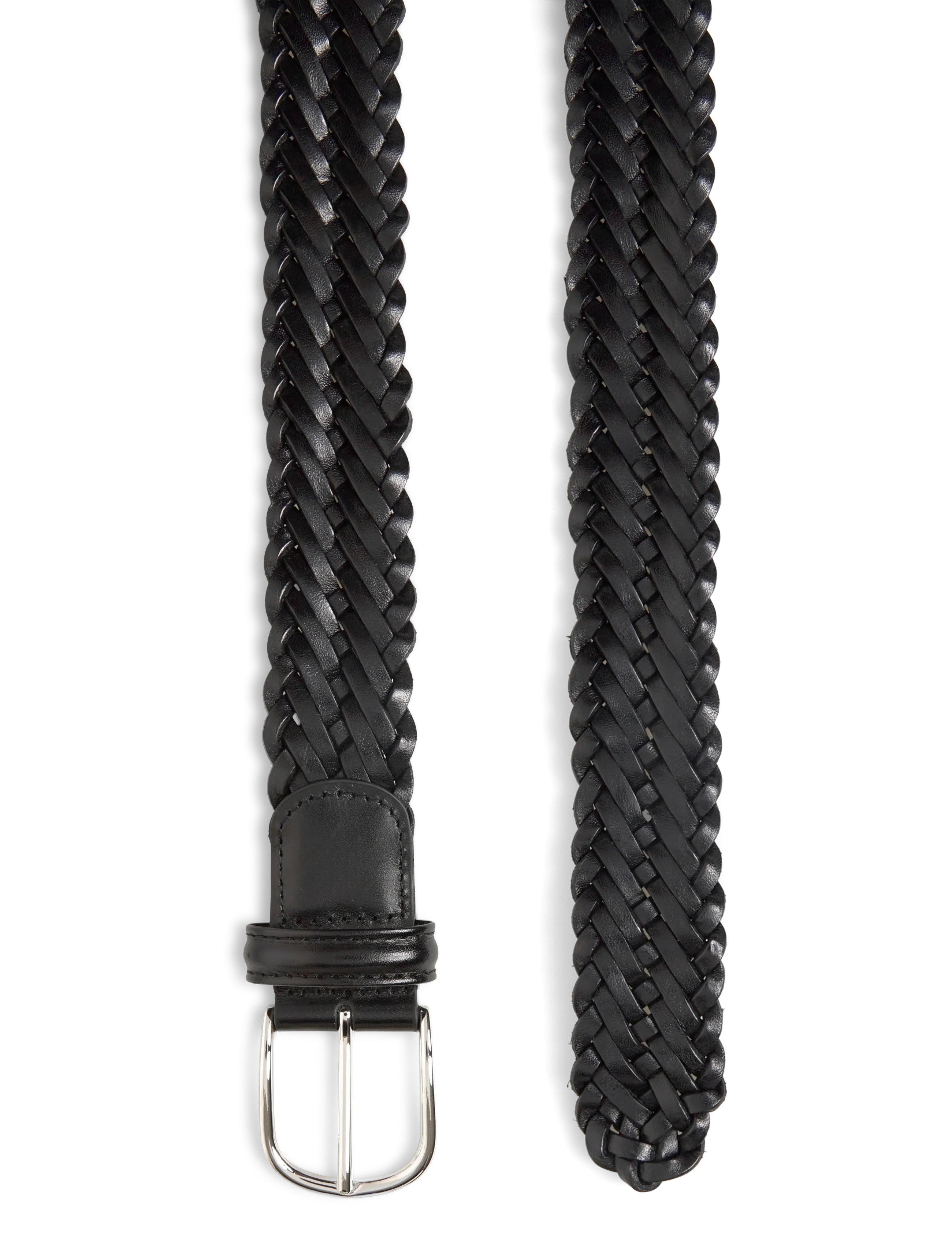 Anderson's - classic woven leather belt - geflochten - black - 1