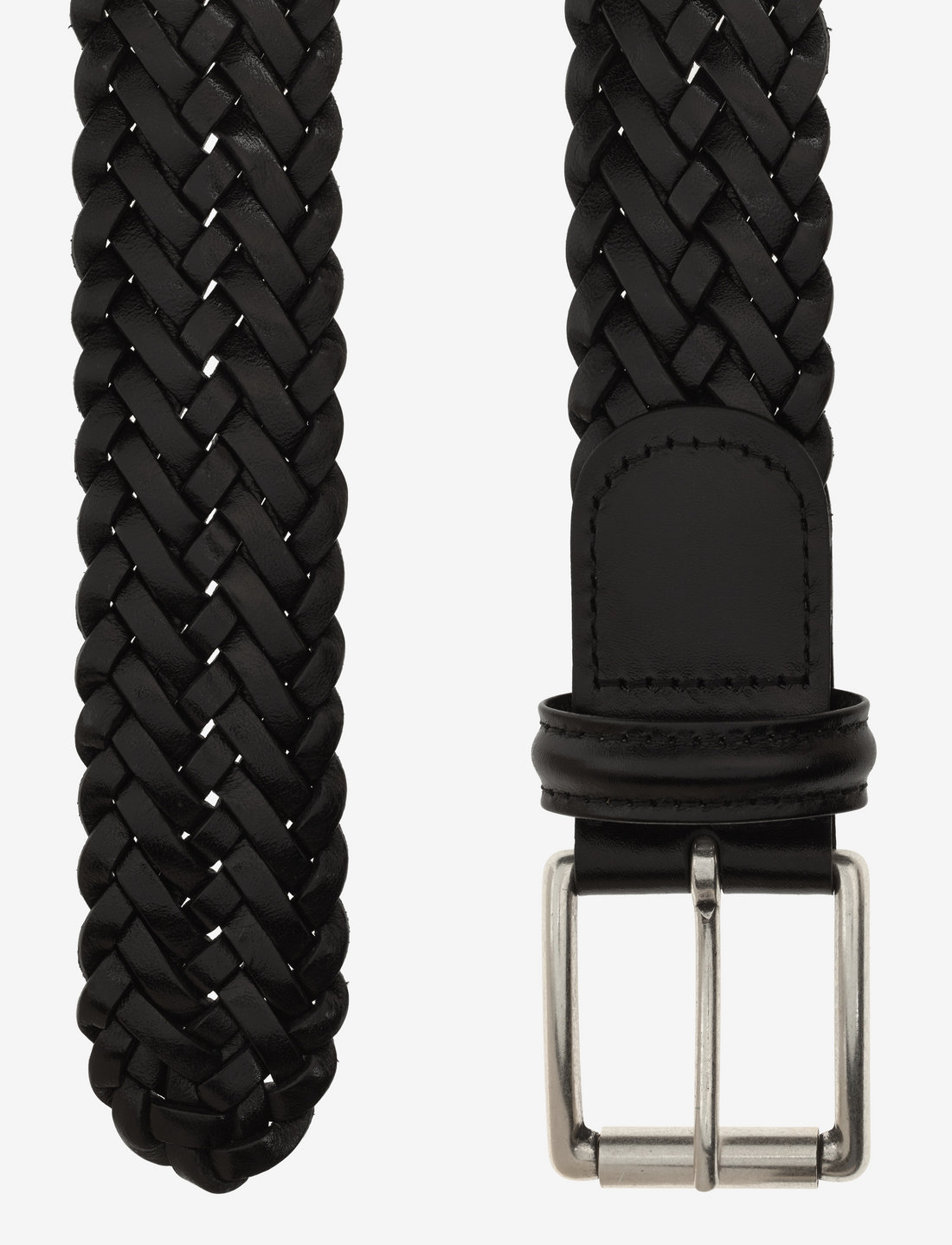 Anderson's - classic woven leather belt - flettede bælter - black - 1