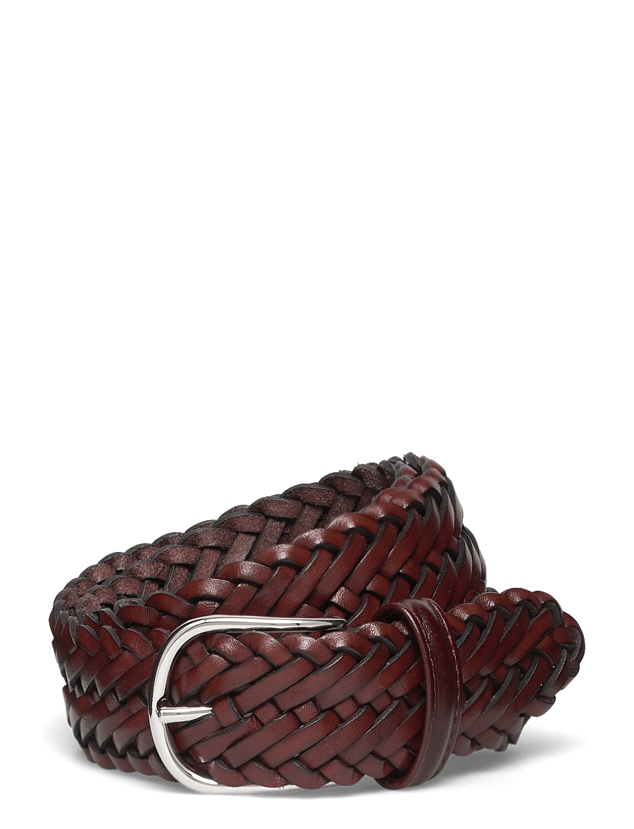 Anderson's - classic woven leather belt - braided belts - cognac - 0