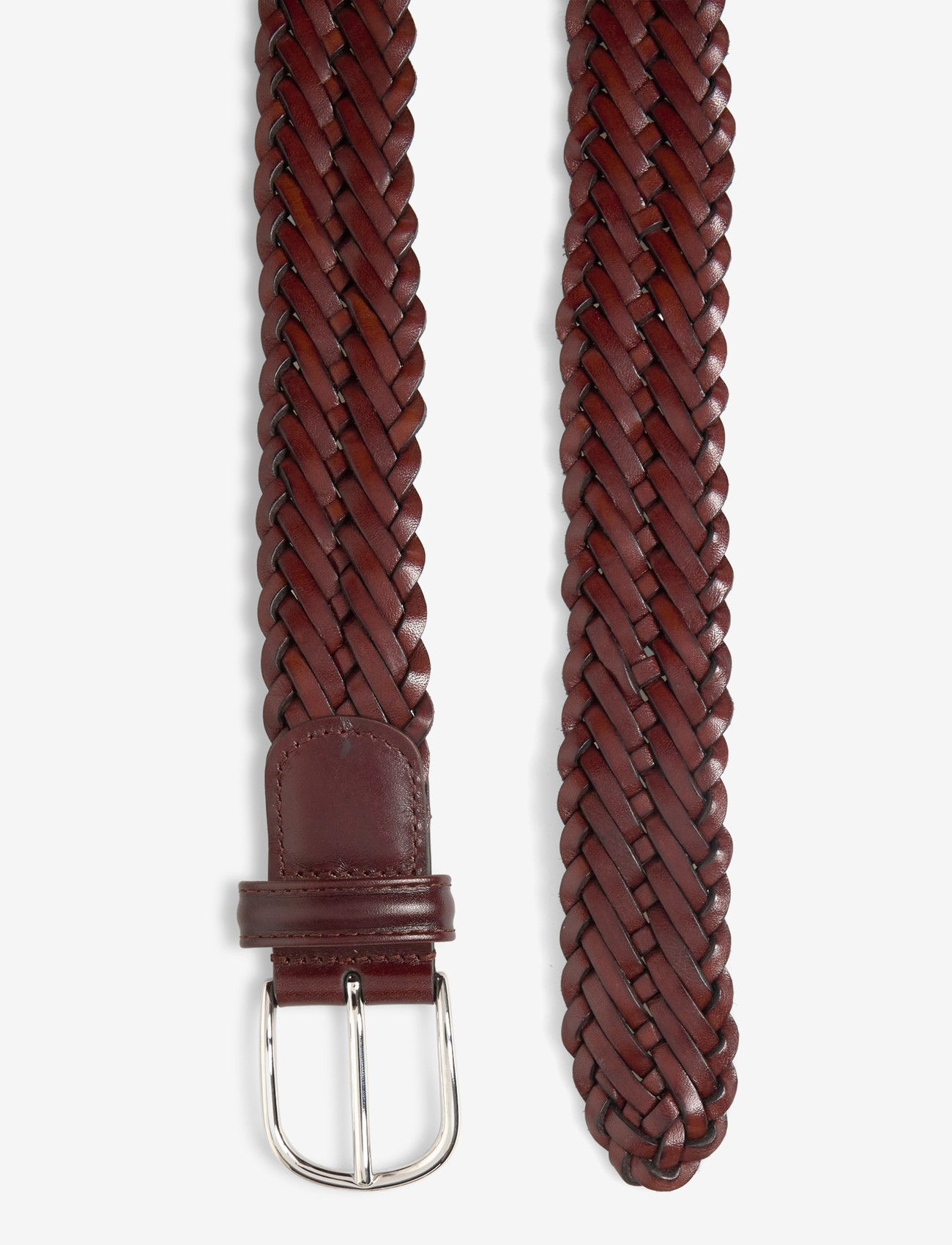 Anderson's - classic woven leather belt - flettede bælter - cognac - 1