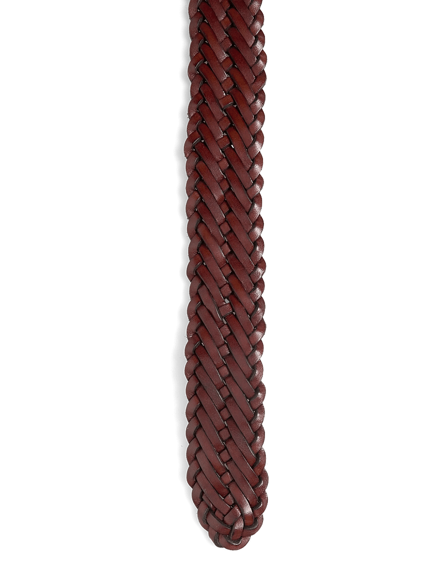 Anderson's - classic woven leather belt - braided belts - cognac - 2