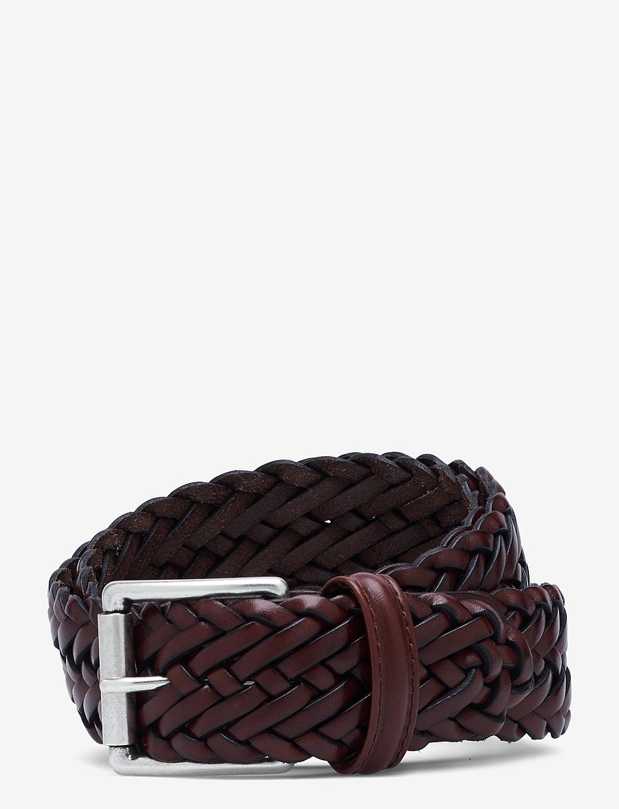 Anderson's - classic woven leather belt - braided belts - tan - 0