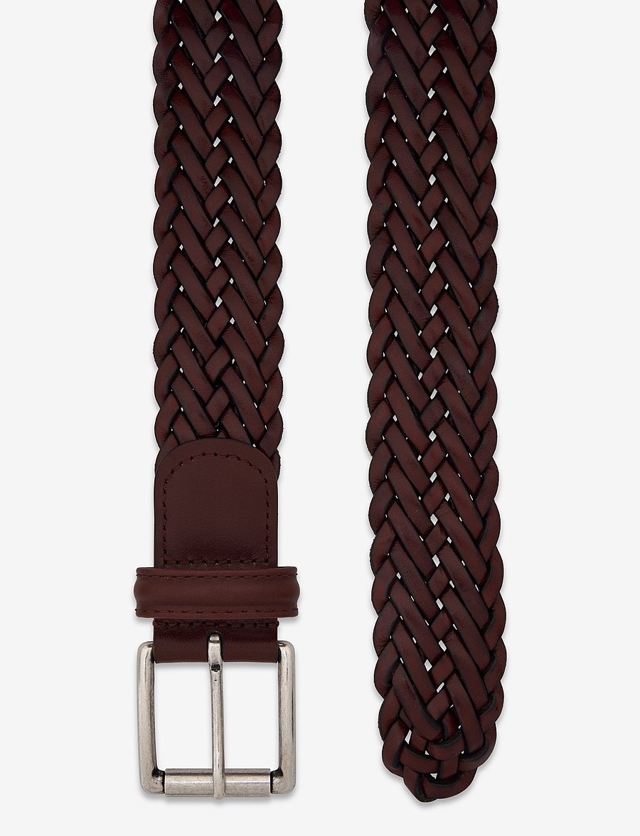 Anderson's - classic woven leather belt - braided belts - tan - 1