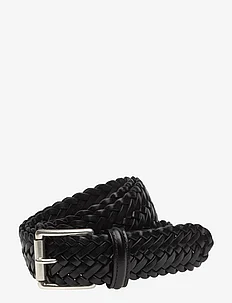 Classic Black Woven Leather Belt, Anderson's