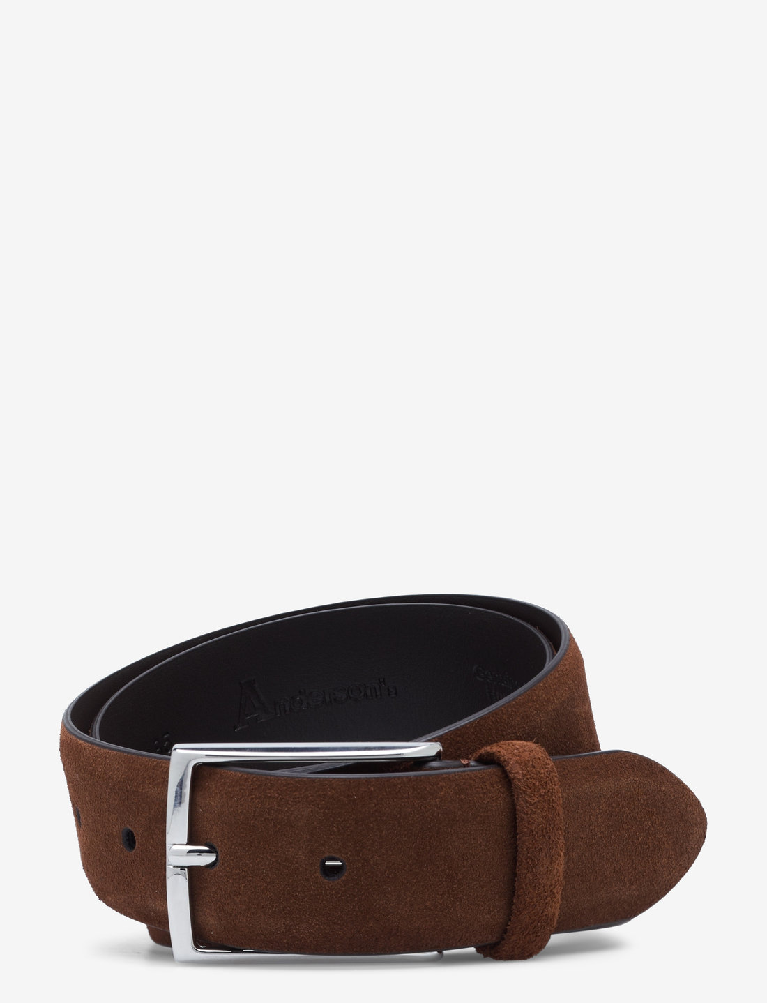 Anderson's - Classic Suede belt Dark brown 3,5 - klassiske bælter - dark brown - 0