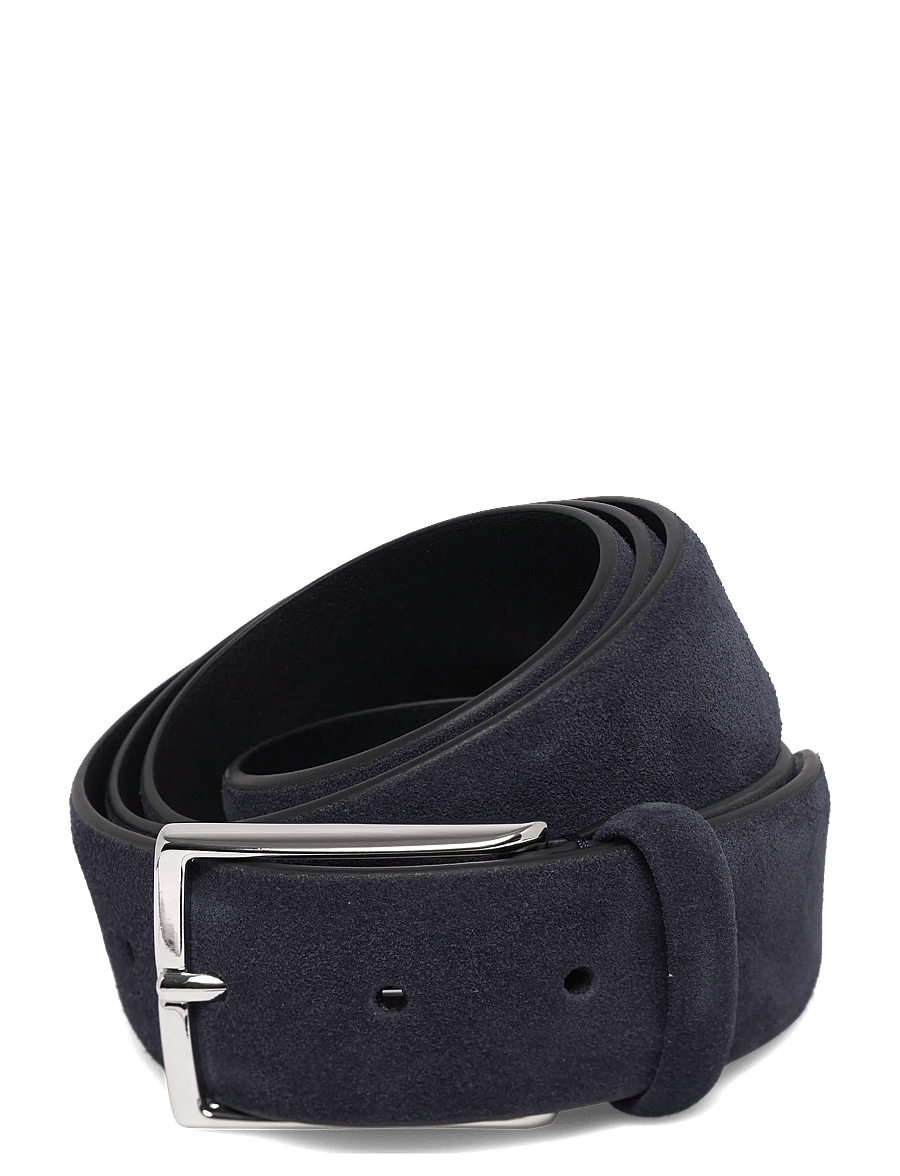 Anderson's - Classic Suede belt Mid brown 3,5 - klassiske bælter - navy - 0