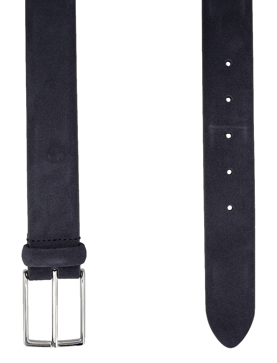 Anderson's - Classic Suede belt Mid brown 3,5 - klassiske bælter - navy - 1