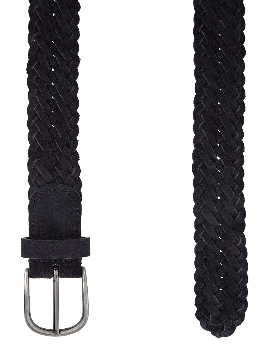Anderson's - Suede woven belt Dark brown - 3,5 - flettede bælter - blue - 1