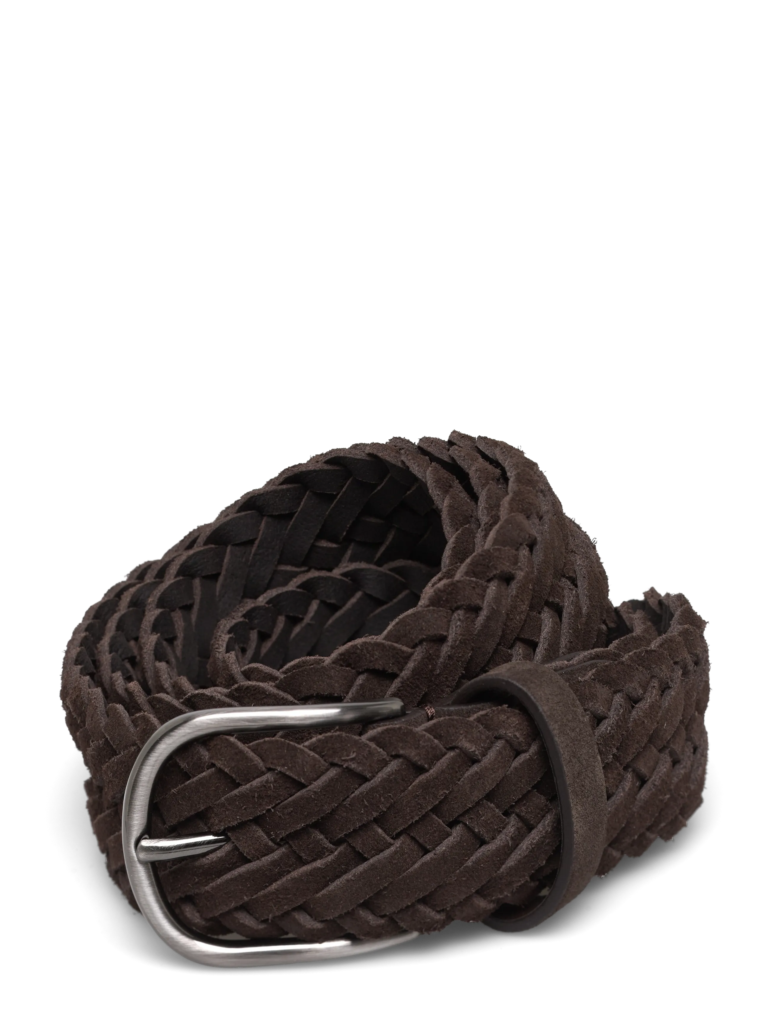 Anderson's Suede Woven Belt Dark Brown 3,5, 100, Belts, Braun - Braided Belt, Männerswear