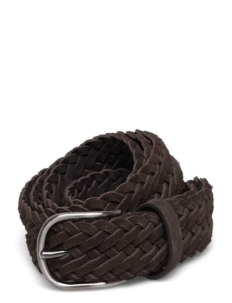 Anderson's - Suede woven belt Blue - 3,5 - skärp - dark brown - 0