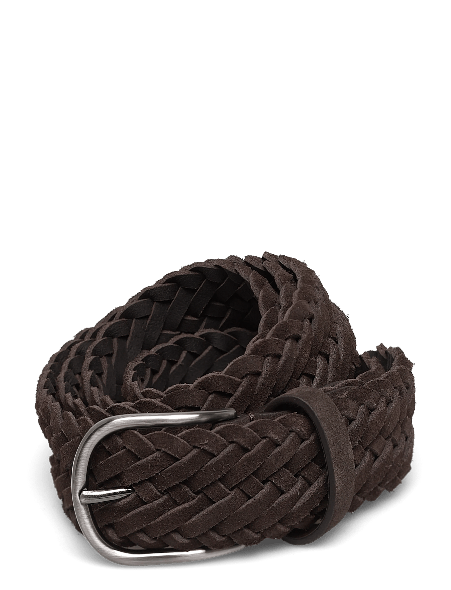 Anderson's - Suede woven belt Dark brown - 3,5 - braided belts - dark brown - 0