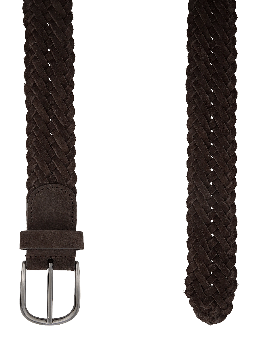 Anderson's - Suede woven belt Dark brown - 3,5 - braided belts - dark brown - 1