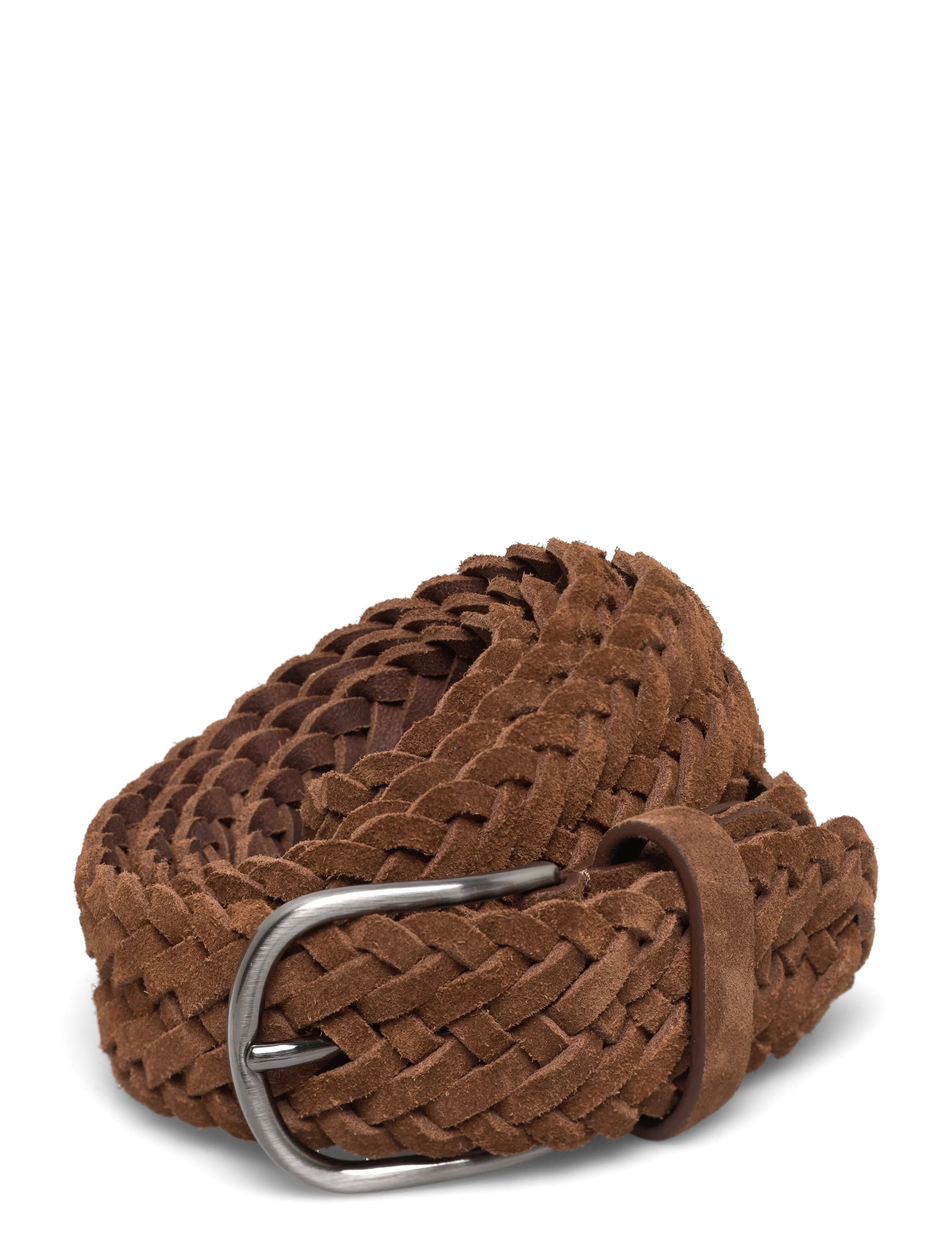 Anderson's Suede Woven Belt Dark Brown 3,5, 100, Belts, Braun - Braided Belt, Männerswear