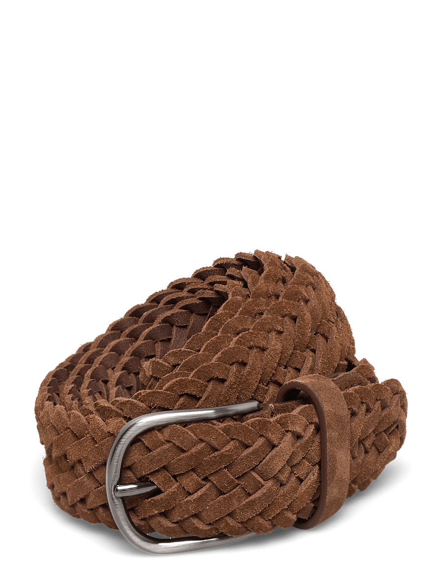Anderson's - Suede woven belt Dark brown - 3,5 - flätade skärp - tan - 0