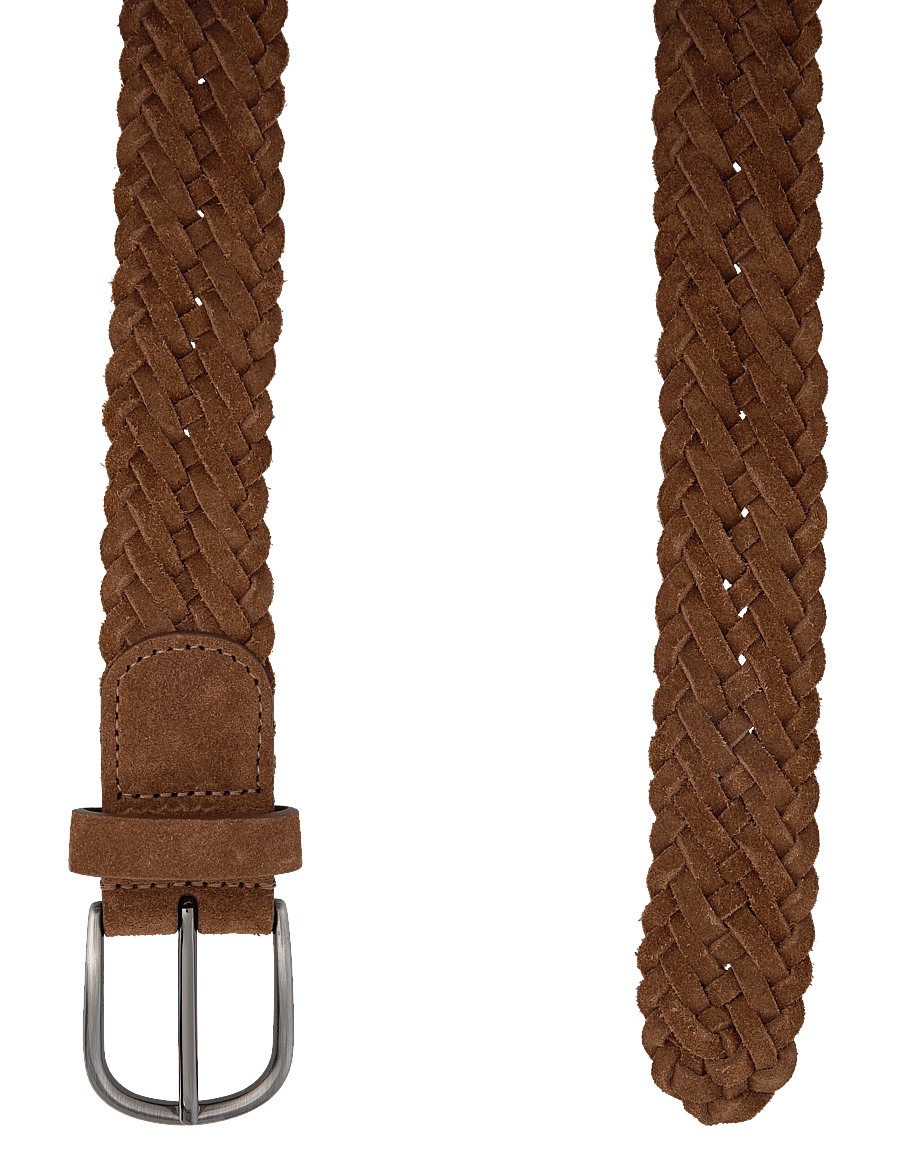 Anderson's - Suede woven belt Dark brown - 3,5 - flätade skärp - tan - 1