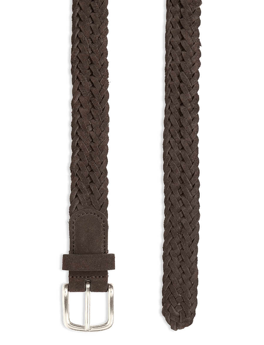 Anderson's - Woven suede belt Sand - 3cm - braided belts - brown - 1