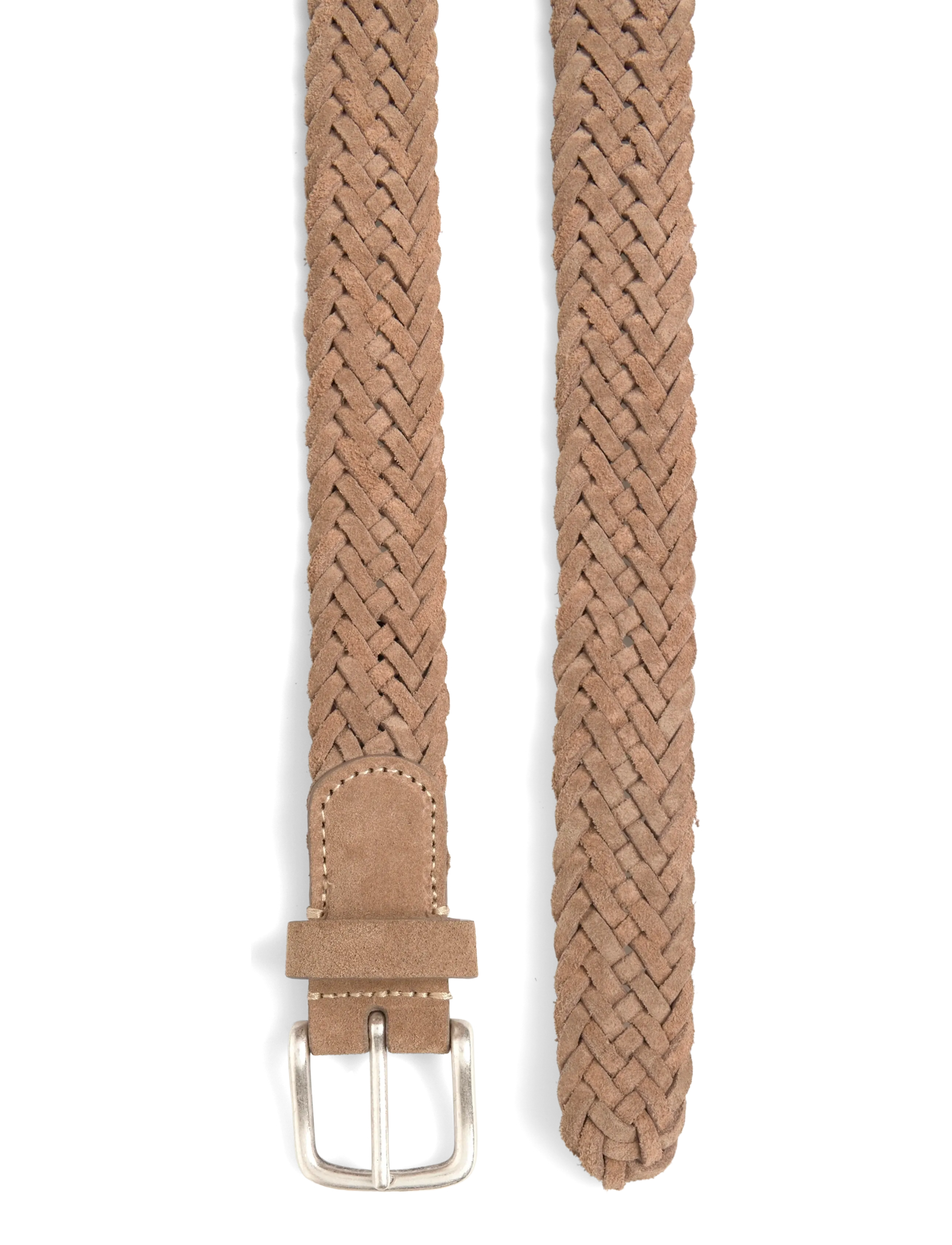 Anderson's - Woven suede belt Sand - 3cm - punutud vööd - sand - 1