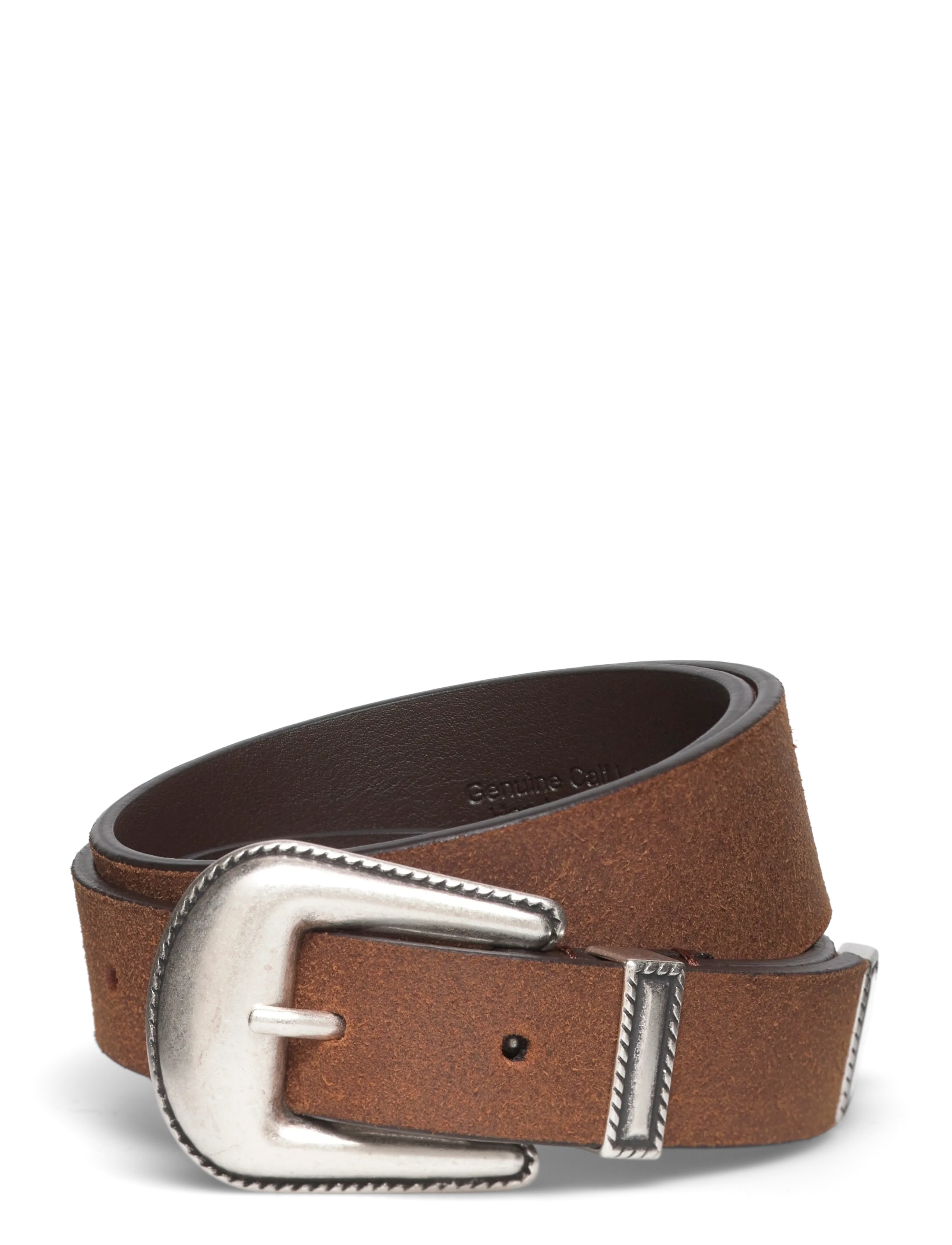 Western Belt - Suede Brown - 3,5-2,5 cm - COGNAC