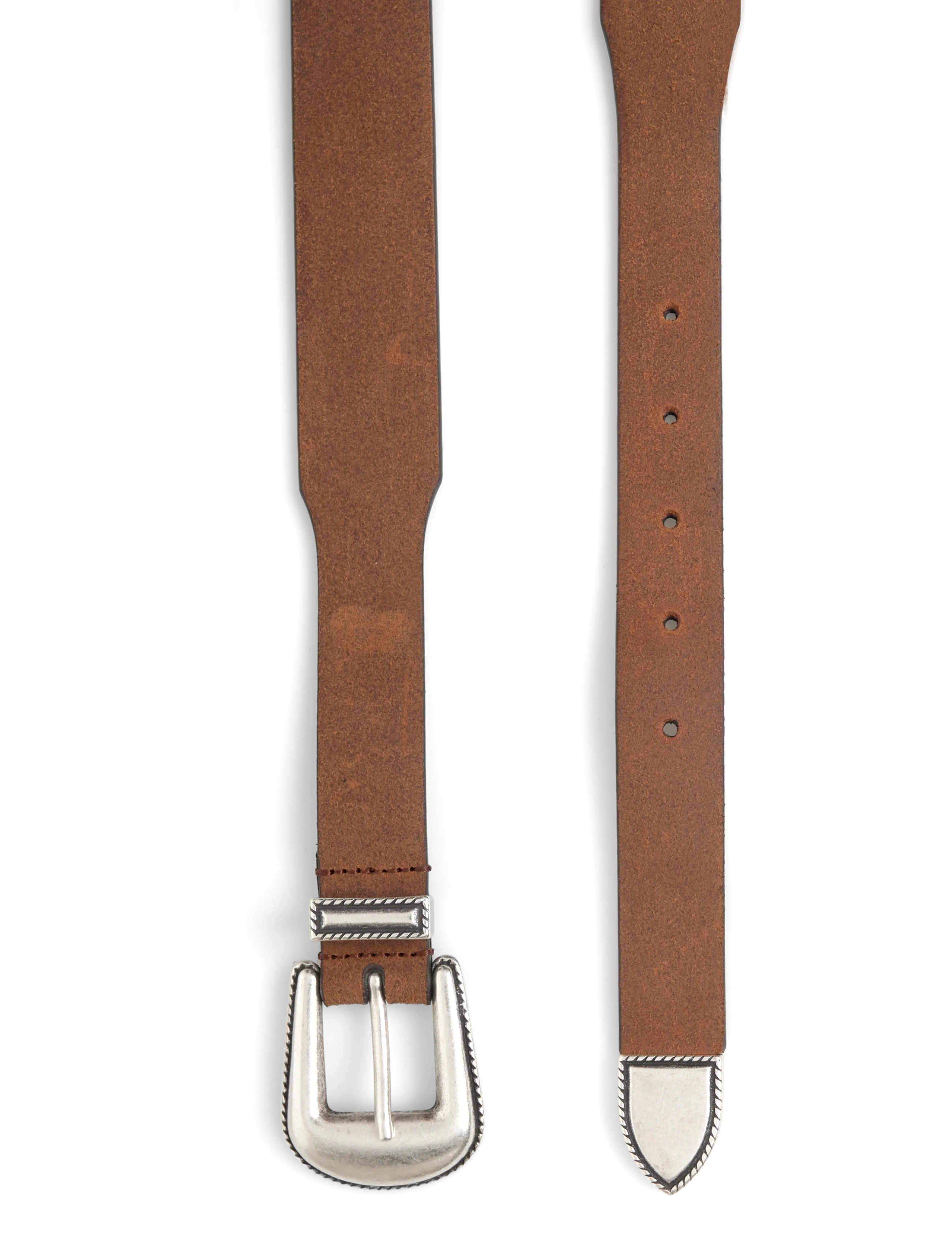 Anderson's - Western Belt - Suede Brown - 3,5-2,5 cm - classic belts - cognac - 1