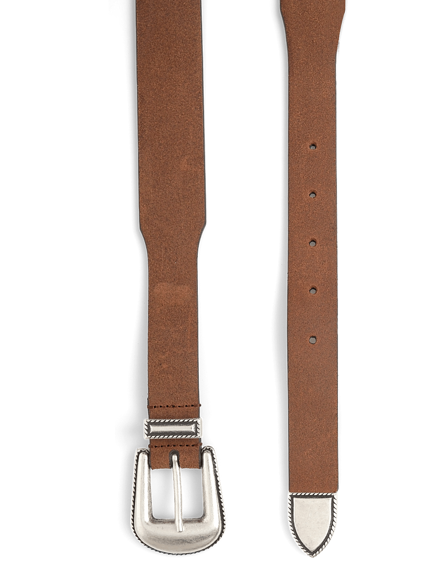 Anderson's - Western Belt - Suede Brown - 3,5-2,5 cm - klassische gürtel - cognac - 1