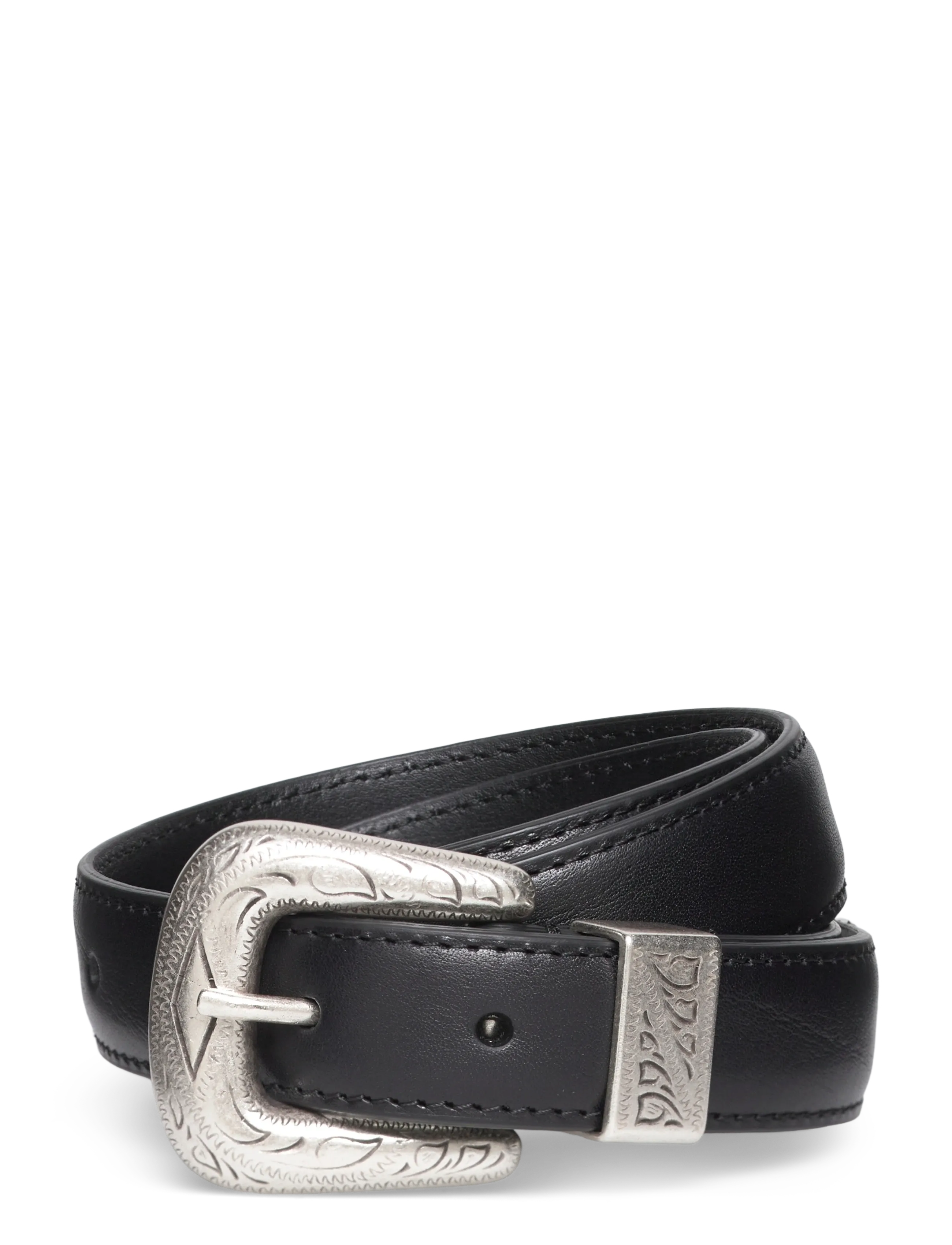 Anderson's Western Belt - leather 2,5 cm - Accessoarer - BLACK / black