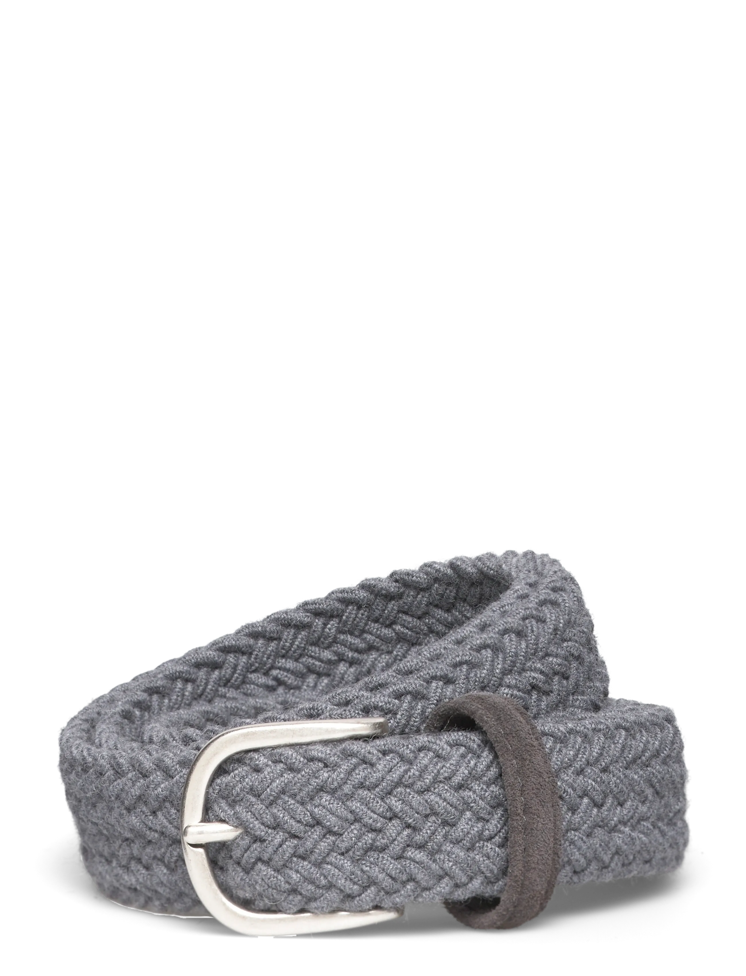 Anderson's Elastic Woven Belt Grey - 3 cm, 85, Grey, Bælter > Flettet Bælte, Herre