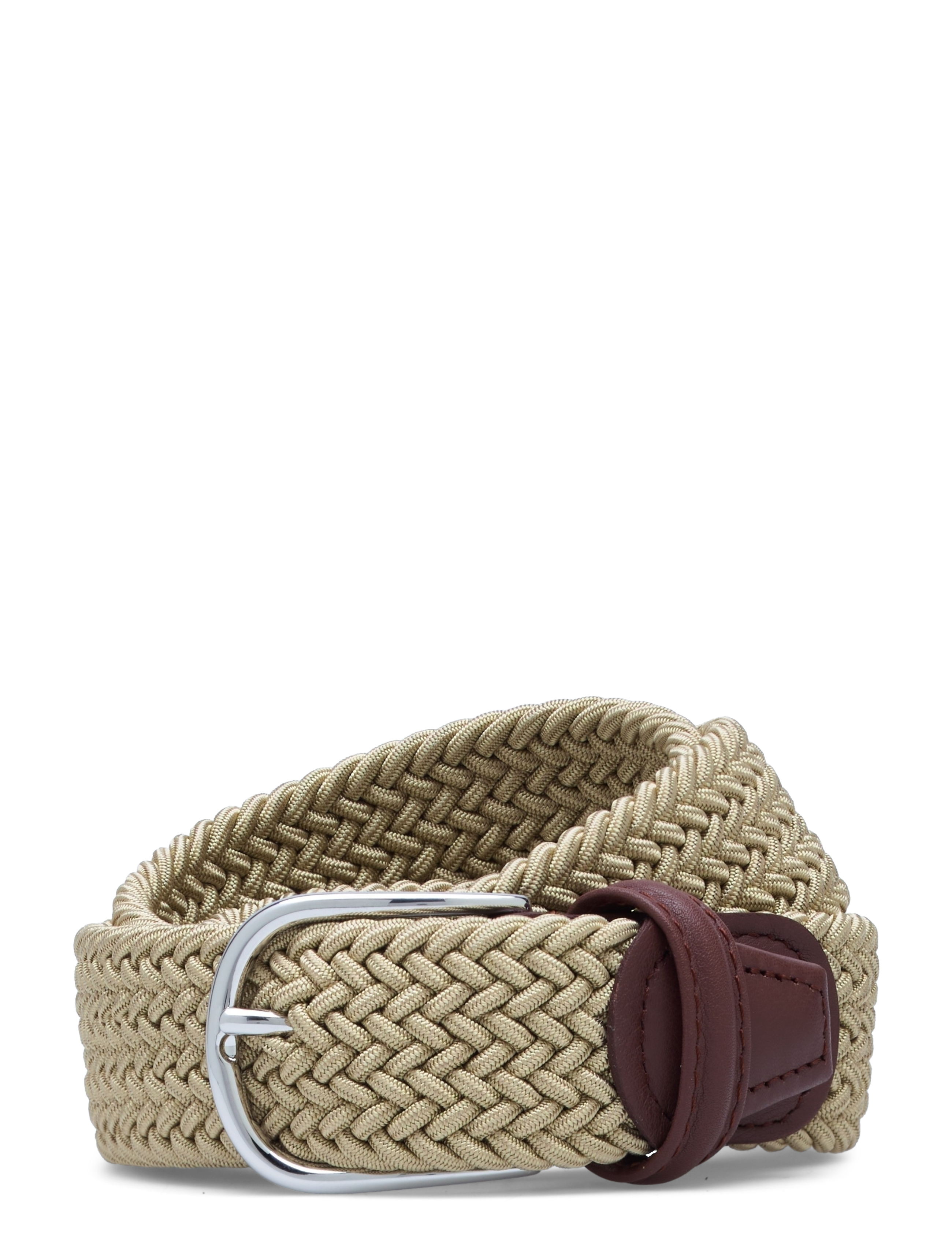 Anderson's Elastic Woven Belt Beige 3,5, 85, Belts, Khakigrün - Braided Belt, Männerswear