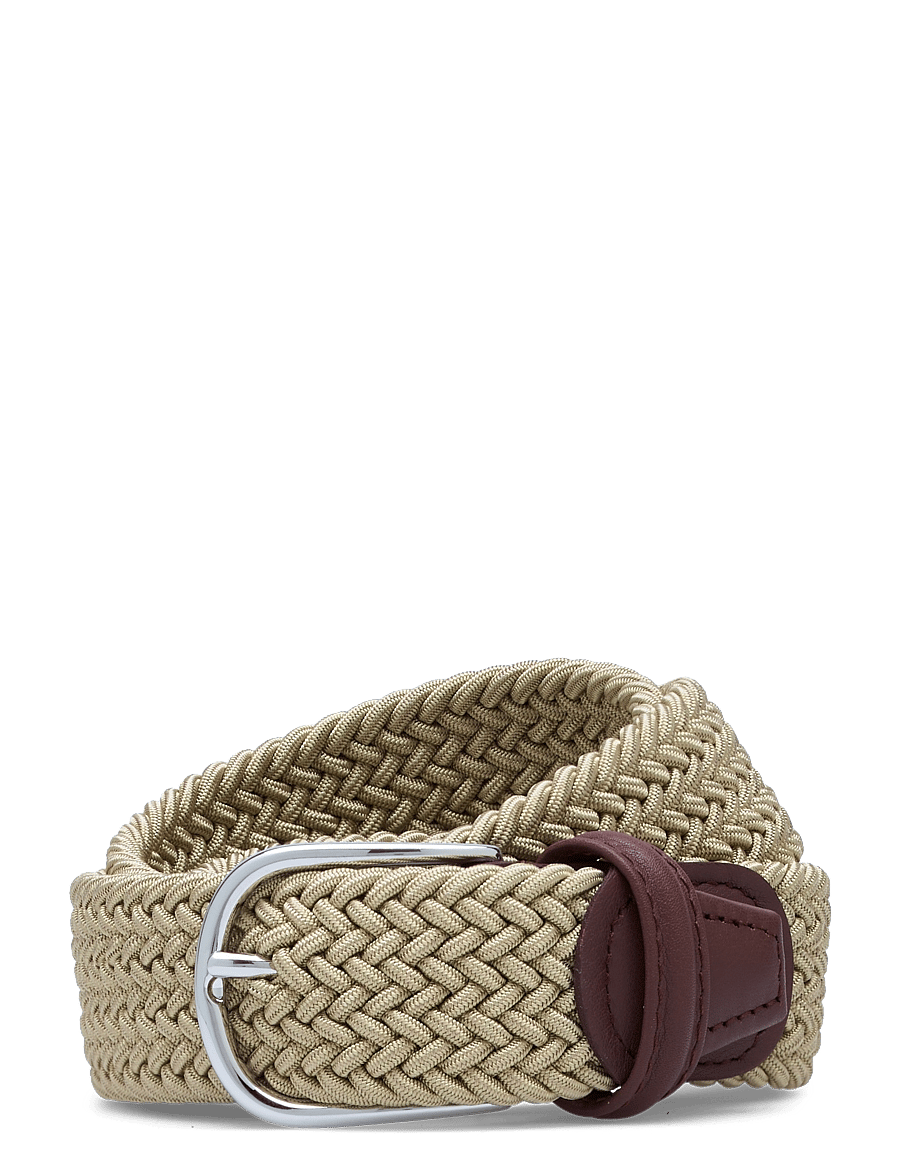 Anderson's - elastic woven viscose belt - flettede bælter - beige - 0