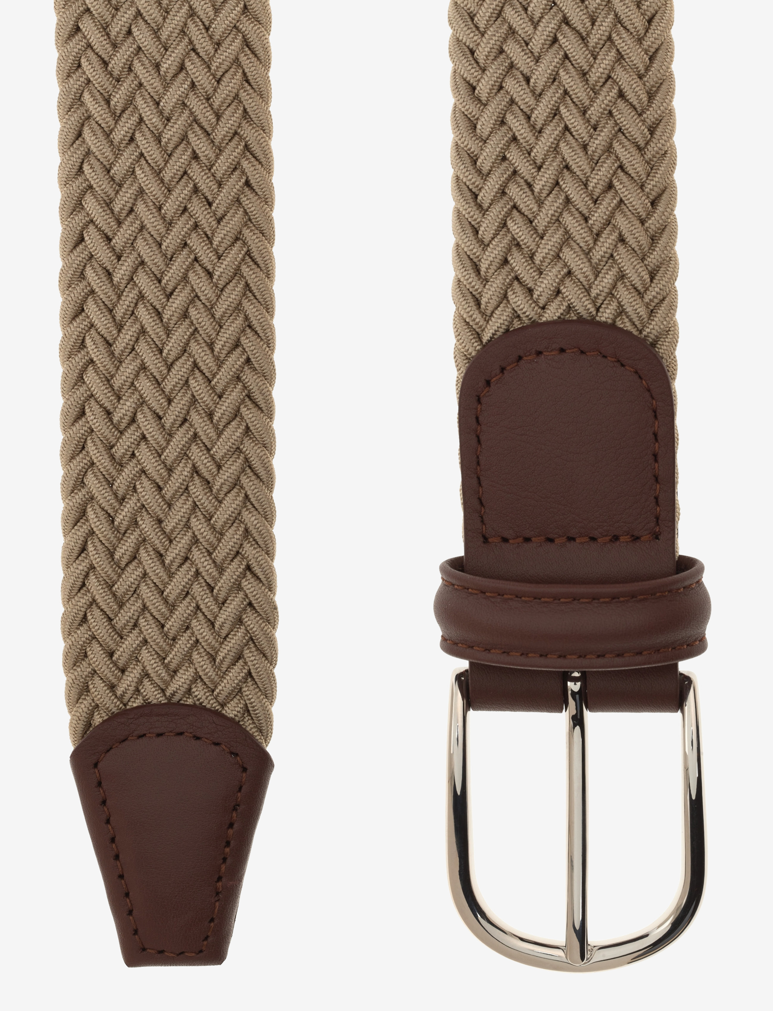 Anderson's - Elastic woven belt - Multi colour Dark brown - 3,5 - skärp - beige - 1