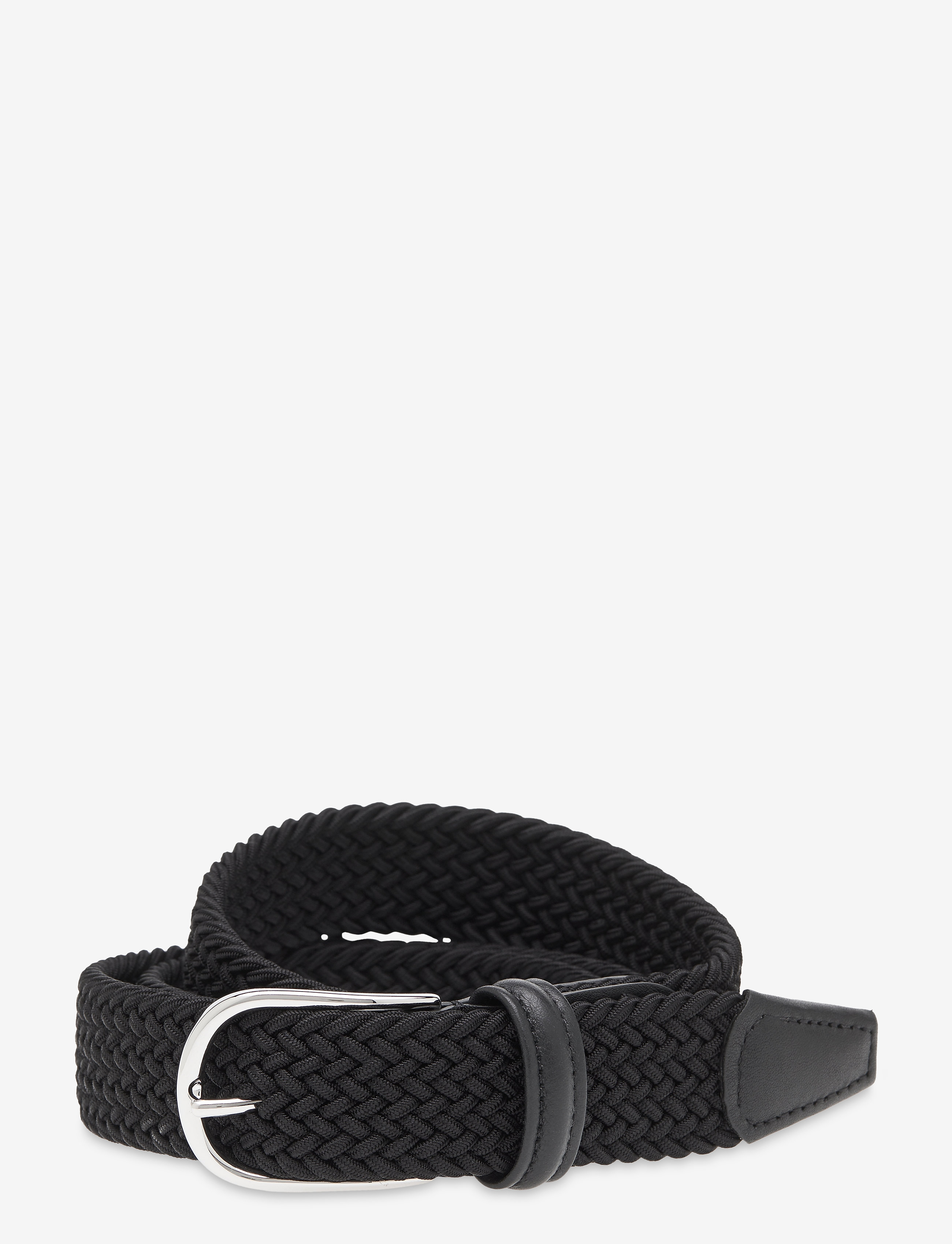 Anderson's Elastic Woven Belt Beige 3,5, 85, Belts, Schwarz - Braided Belt, Männerswear