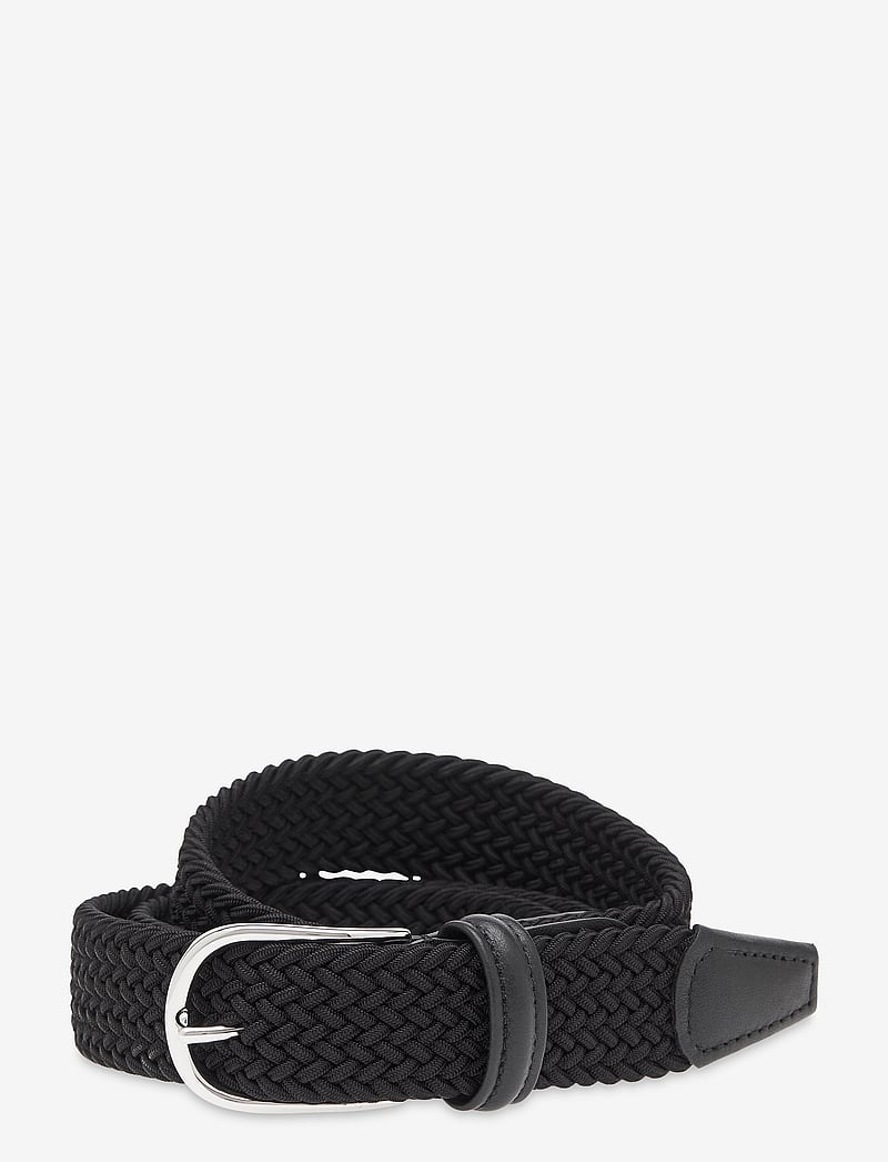 Anderson's - elastic woven viscose belt - skärp - black - 0