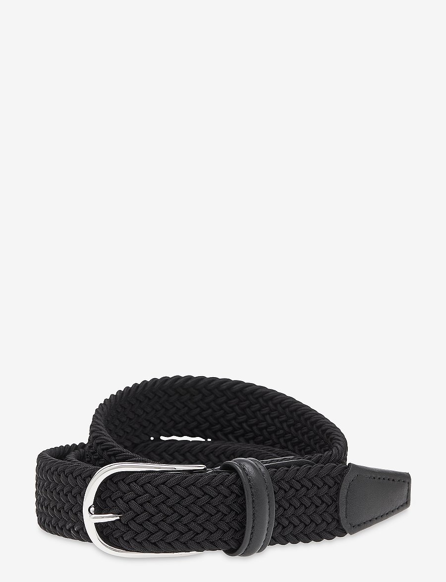Anderson's - elastic woven viscose belt - braided belts - black - 0