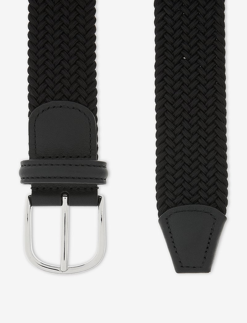 Anderson's - elastic woven viscose belt - skärp - black - 1