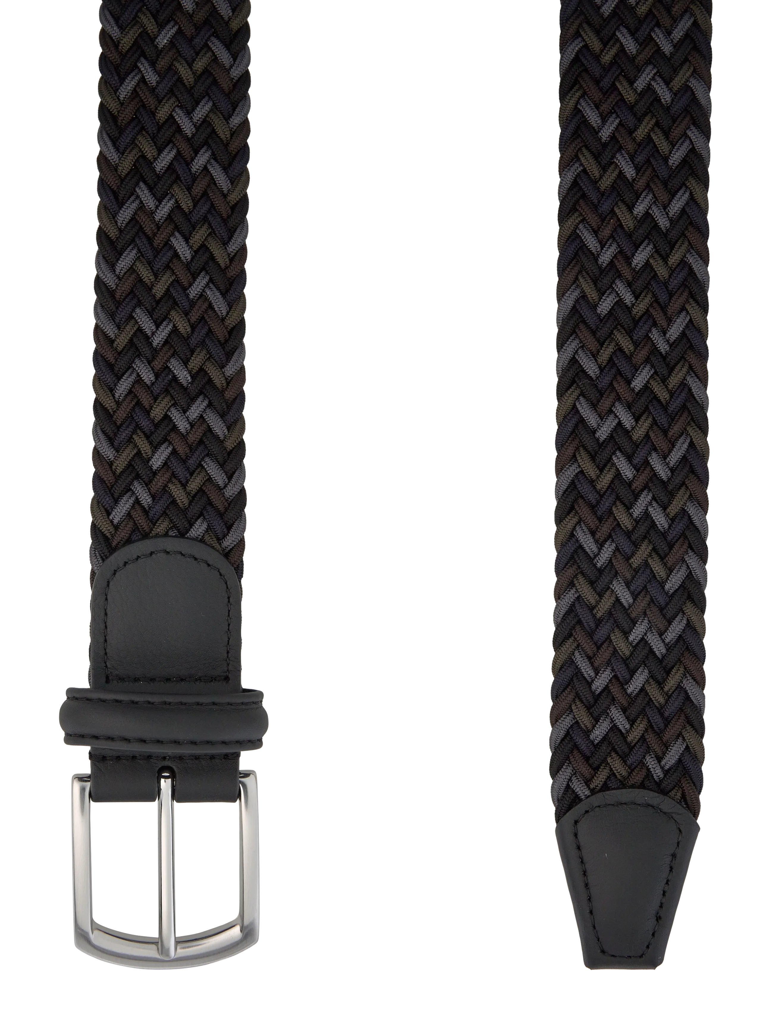 Anderson's - Elastic woven belt - Multi colour Dark brown - 3,5 - fléttuð belti - black - 1