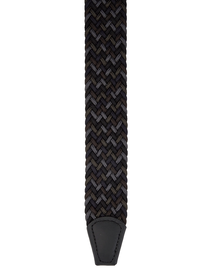 Anderson's - elastic woven viscose belt - flettede bælter - black - 2