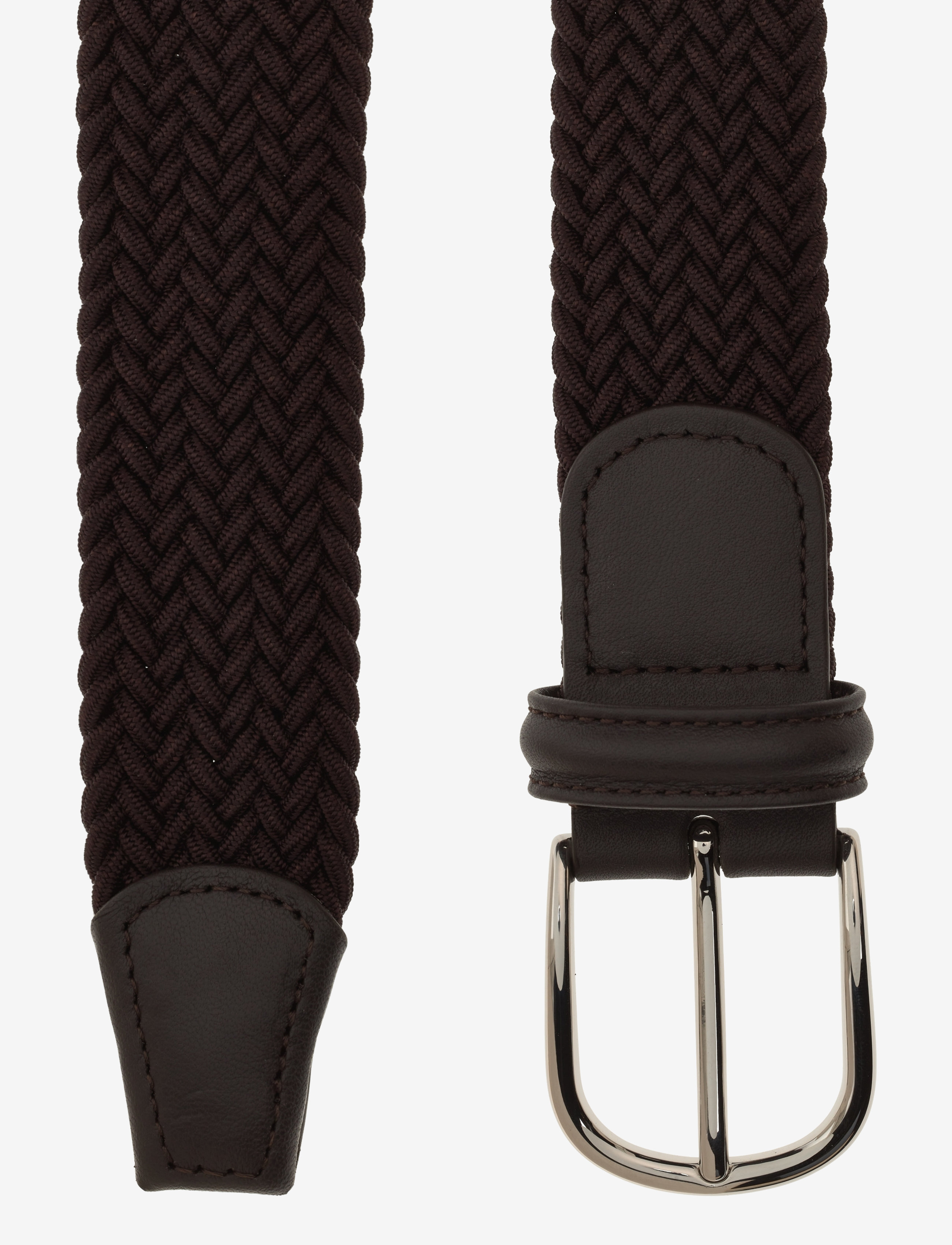 Anderson's - Elastic woven belt Military green - 3,5 - flettede bælter - dark brown - 2