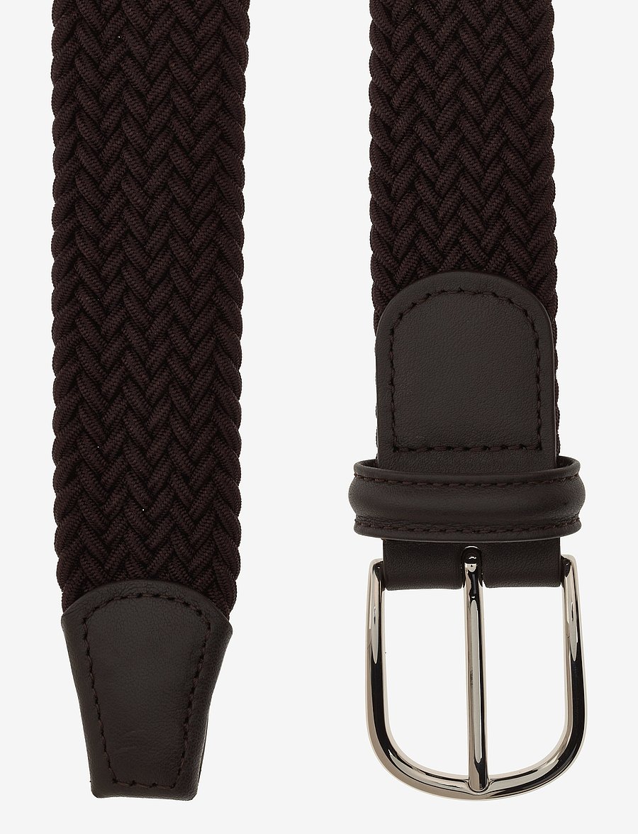 Anderson's - elastic woven viscose belt - braided belts - dark brown - 1