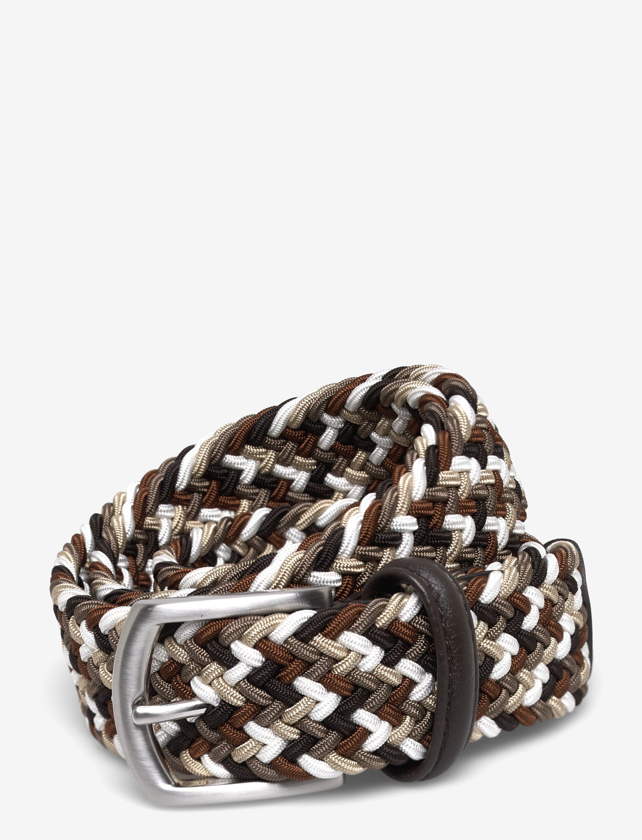 Anderson's - elastic woven viscose belt - punutud vööd - dark brown - 0