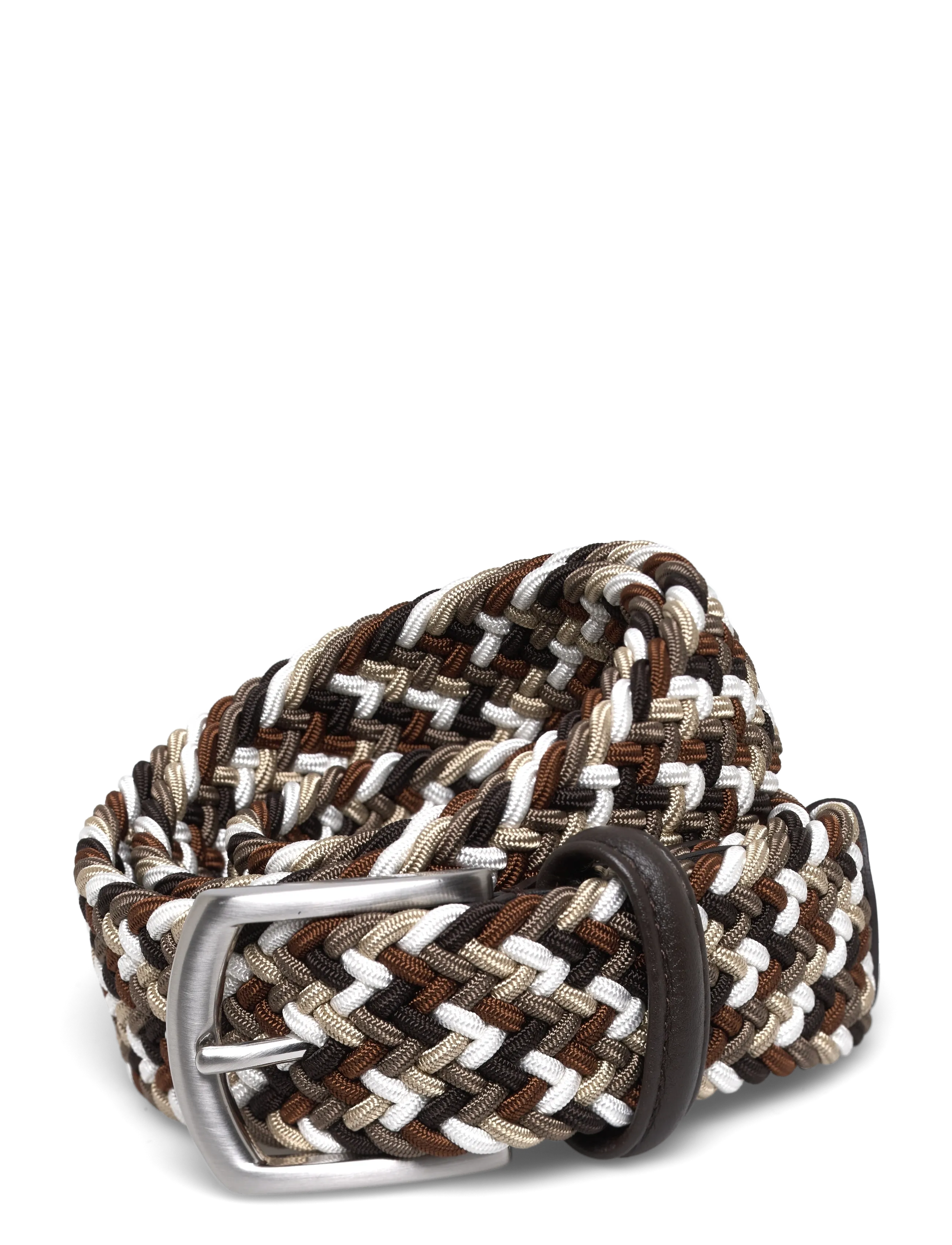 elastic woven viscose belt - DARK BROWN