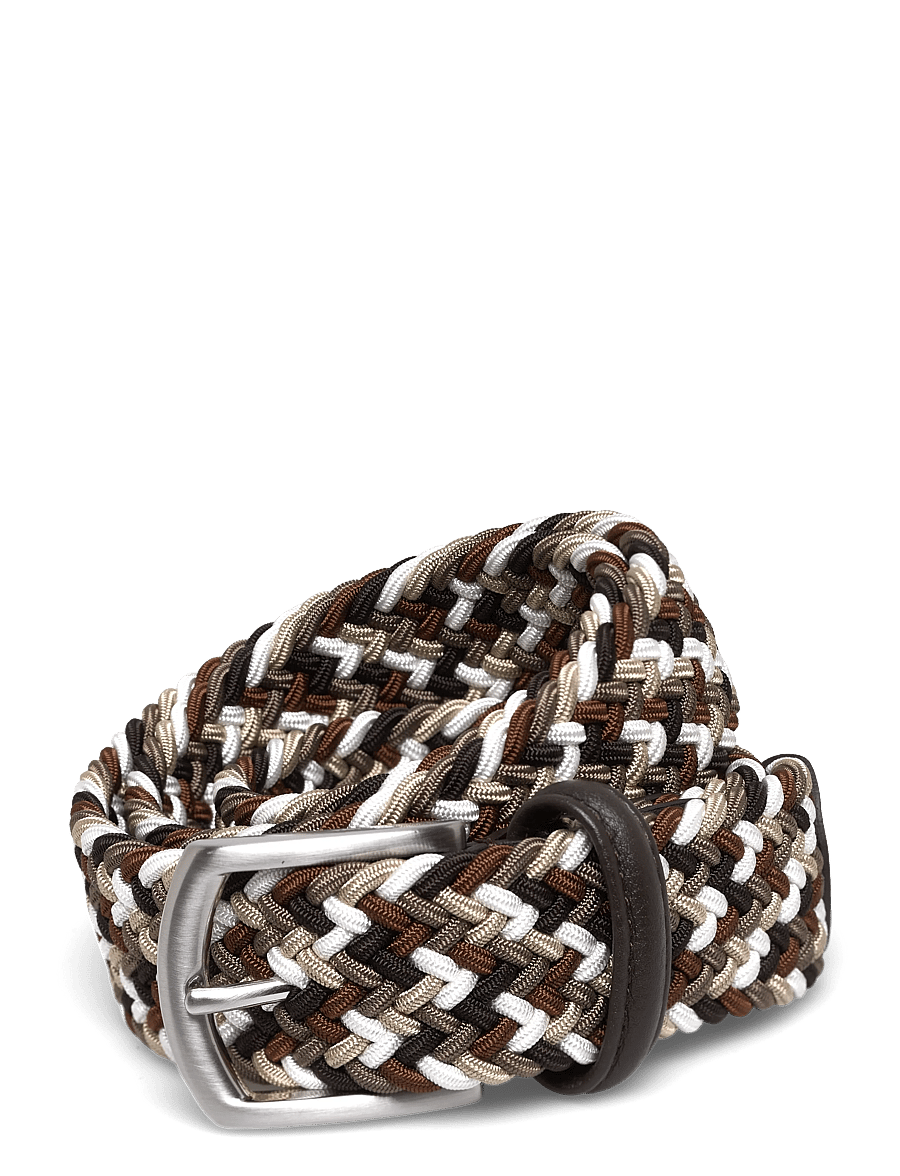 Anderson's - elastic woven viscose belt - geflochtene gürtel - dark brown - 0