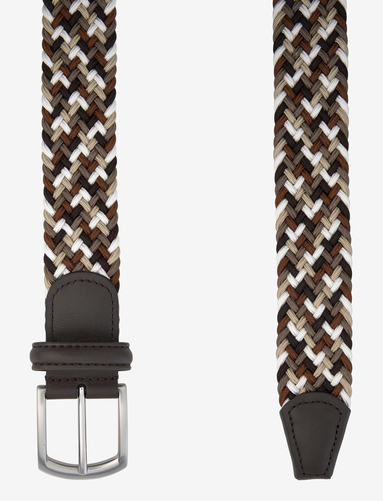 Anderson's - elastic woven viscose belt - punutud vööd - dark brown - 1