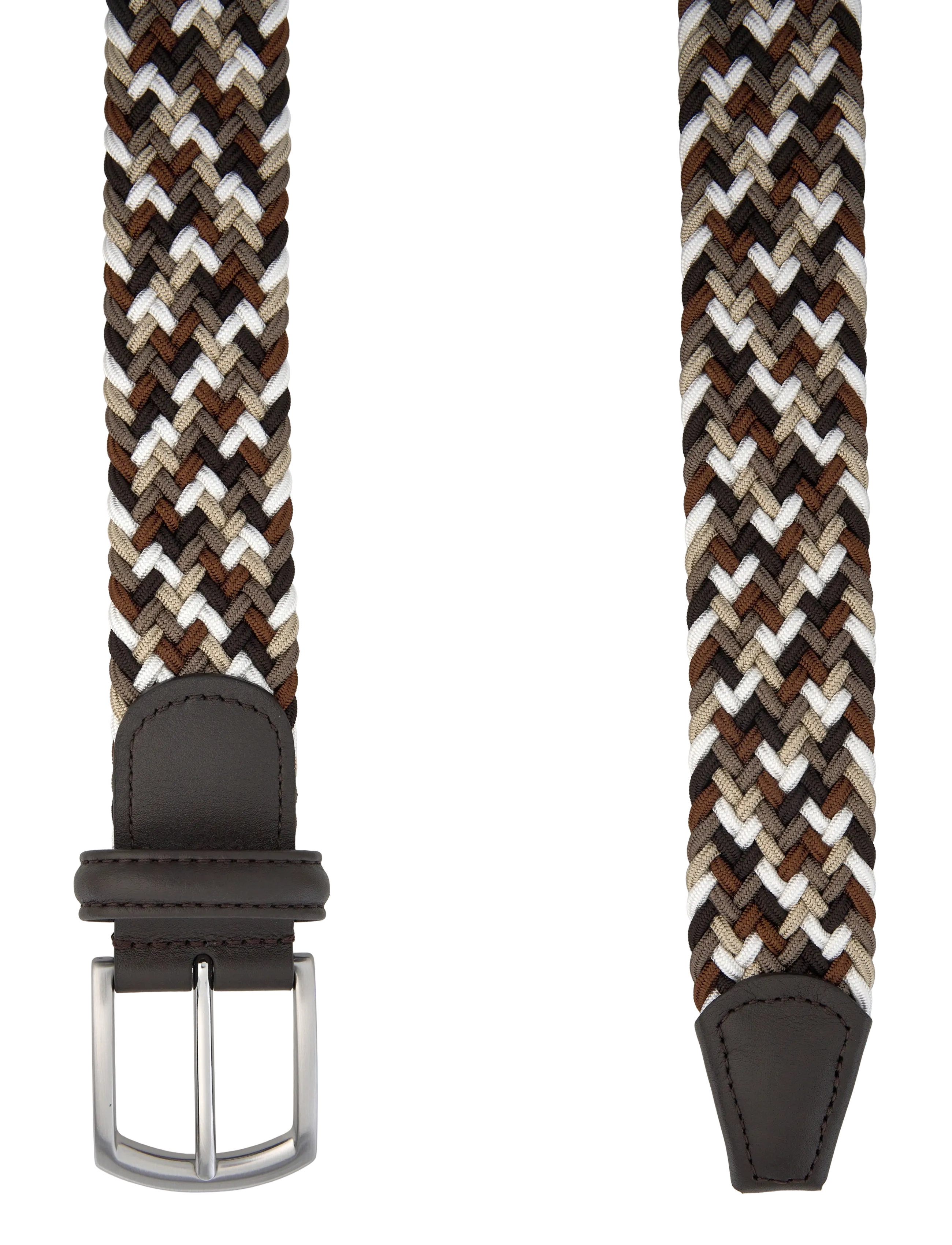 Anderson's - Elastic woven belt - Multi colour Dark brown - 3,5 - geflochten gürtel - dark brown - 1