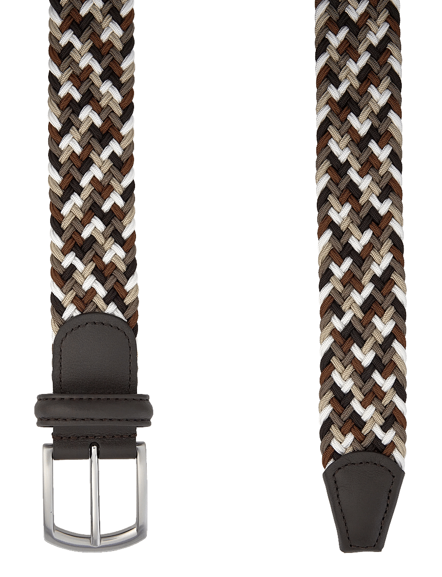 Anderson's - elastic woven viscose belt - geflochtene gürtel - dark brown - 1