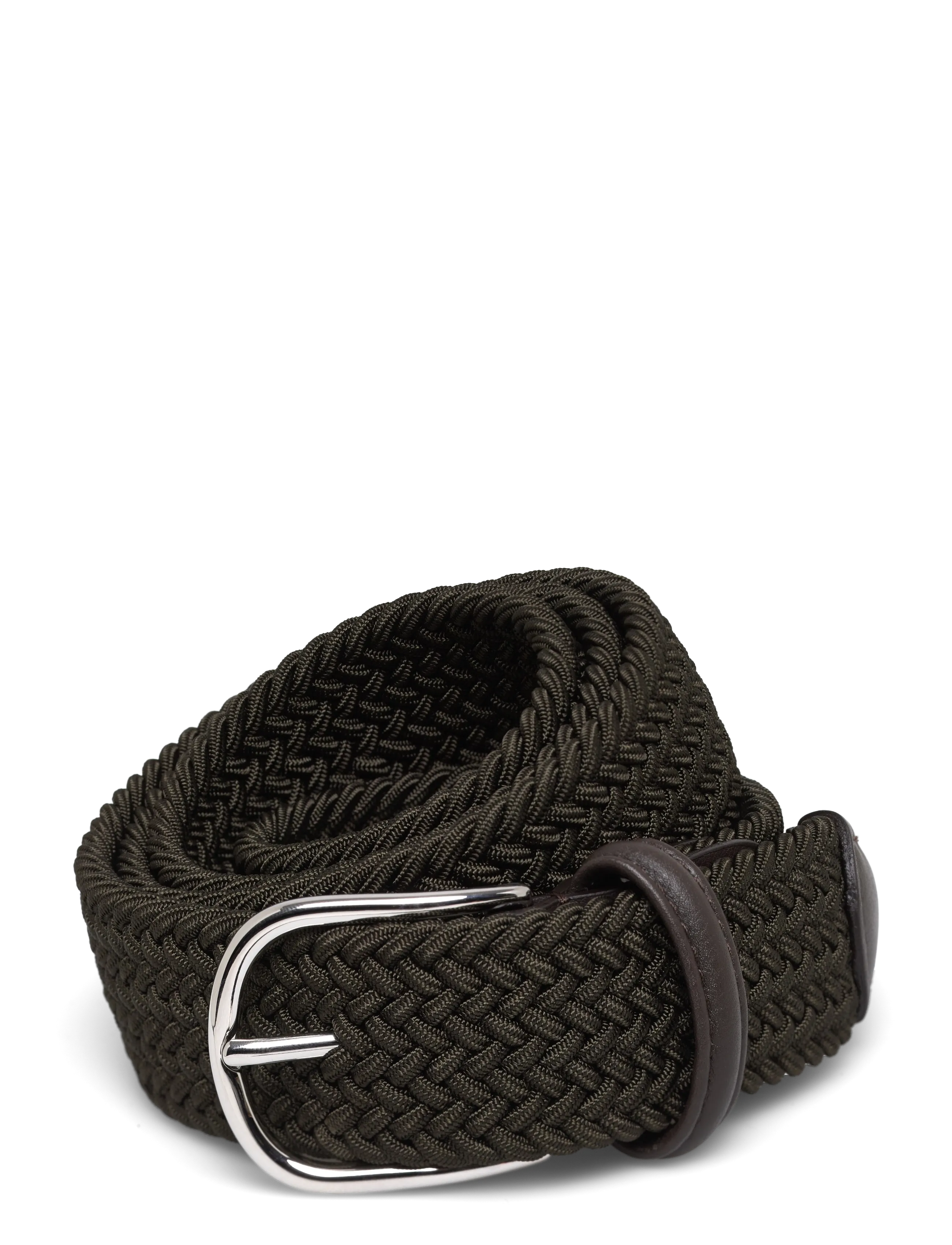 Anderson's Elastic Woven Belt Beige 3,5, 90, Belts, Khakigrün - Braided Belt, Männerswear